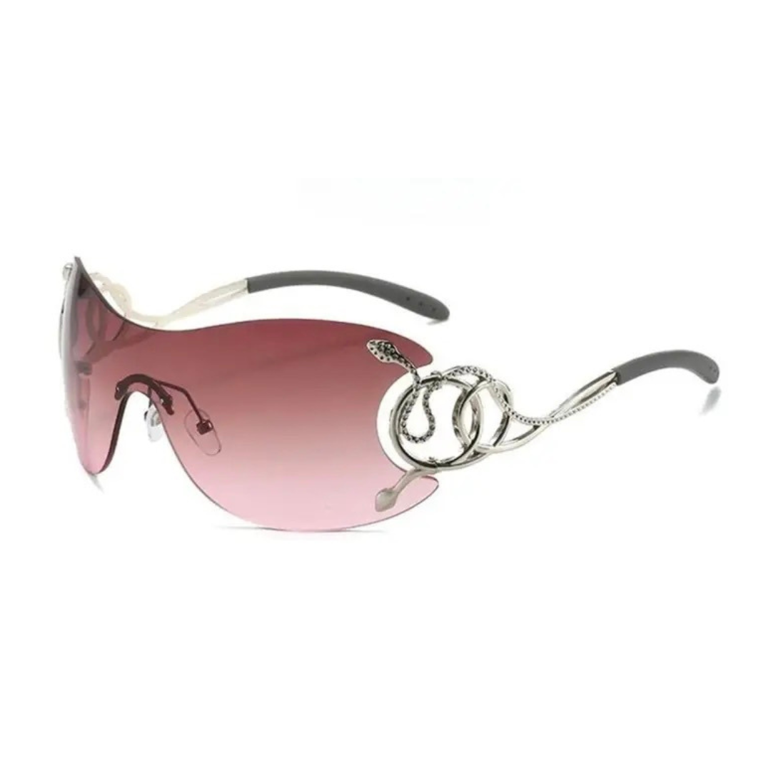 Tea pink retro oversized sunglasses