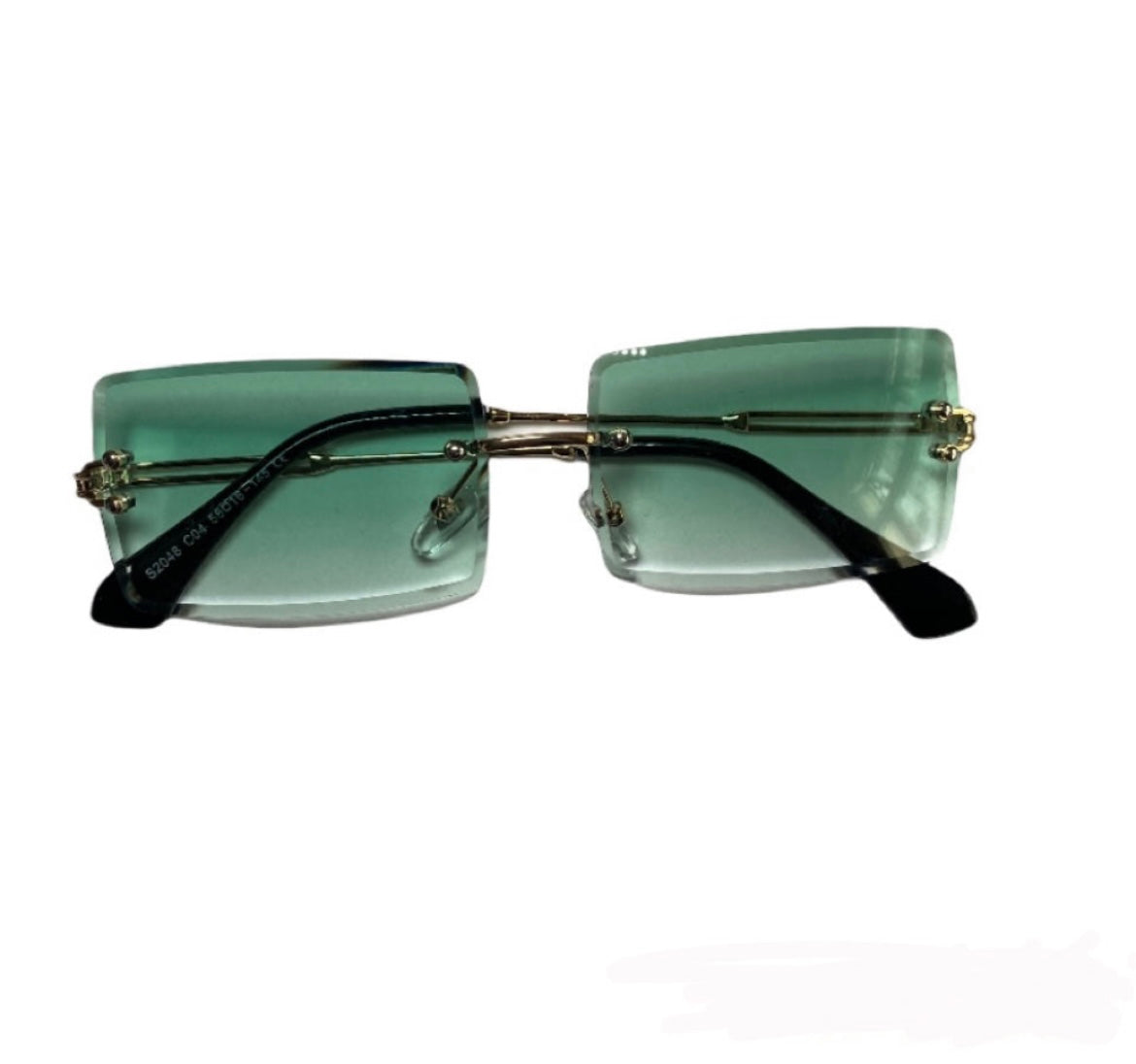 Green frameless sunglasses