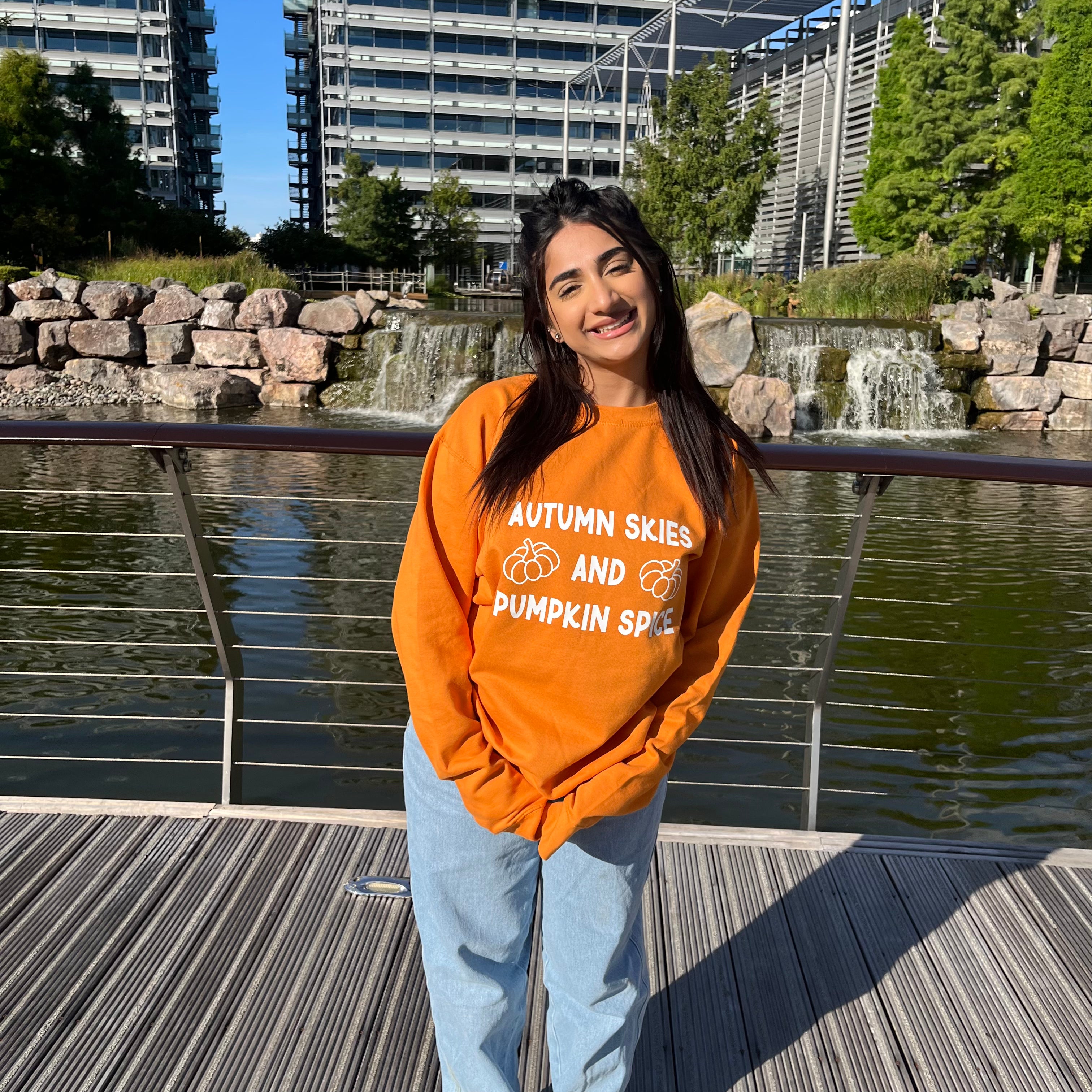 Limited edition Autumn skies and pumpkin pies sweatshirt