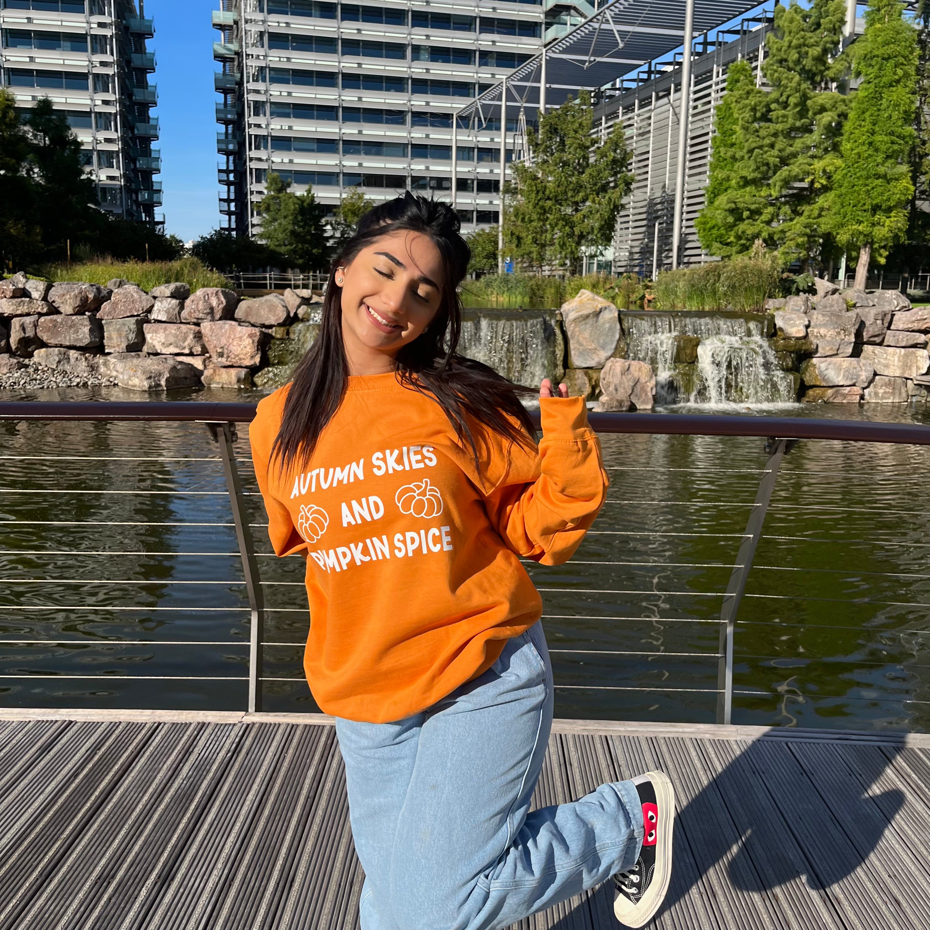 Limited edition Autumn skies and pumpkin pies sweatshirt